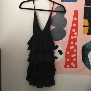 Alice + Olivia Black Tiered Party Dress